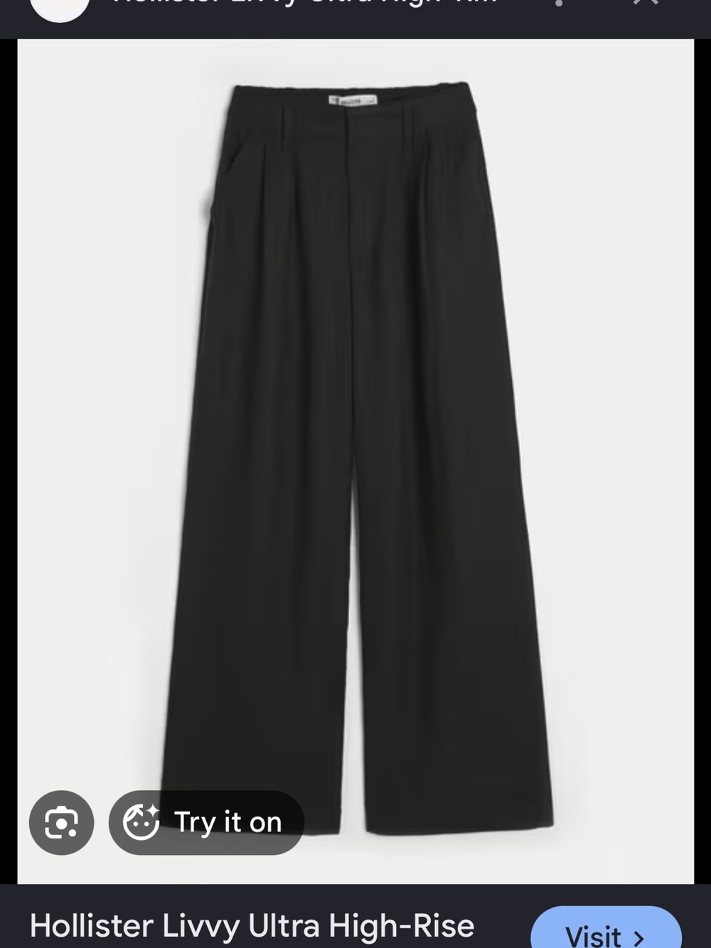Hollister Livvy Ultra High-Rise Wide-Leg Pants — Black